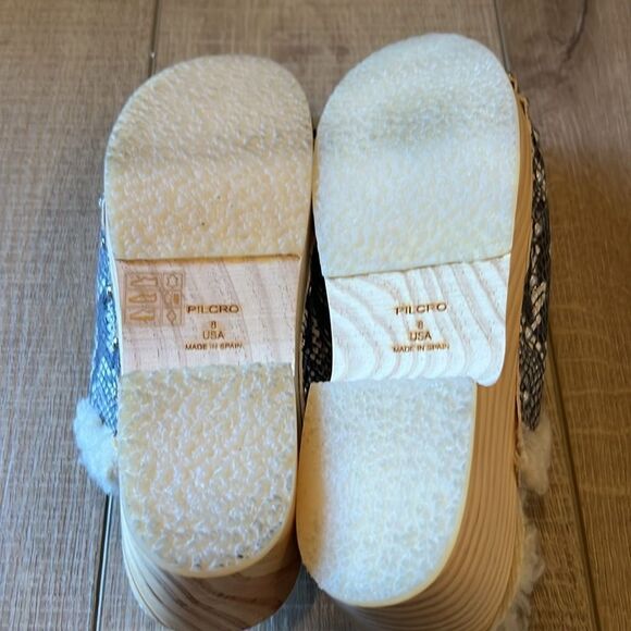 Anthropologie Pilcro Luxe Shearling-Lined Clogs Python Snakeskin Leather US 8 - Picture 6 of 9